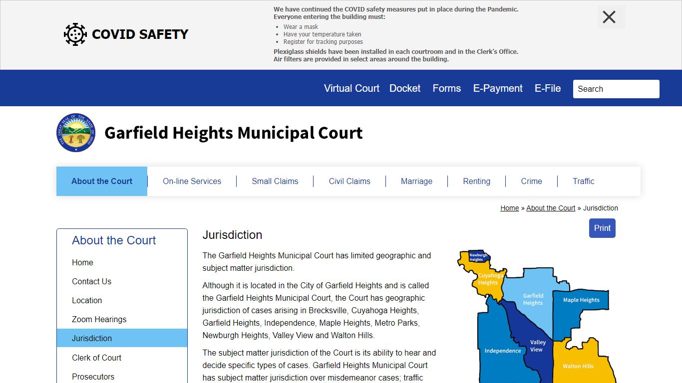 Jurisdiction | Garfield Heights Municipal Court